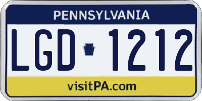 PA license plate LGD1212
