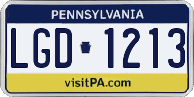 PA license plate LGD1213