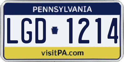PA license plate LGD1214