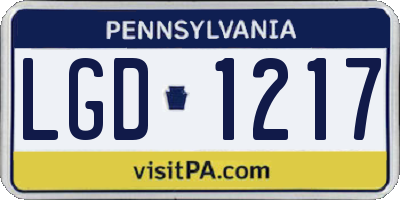 PA license plate LGD1217