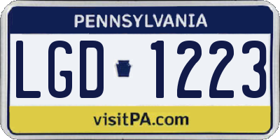 PA license plate LGD1223