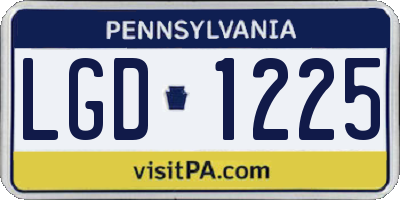 PA license plate LGD1225