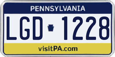 PA license plate LGD1228