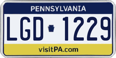 PA license plate LGD1229
