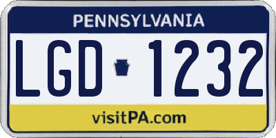PA license plate LGD1232