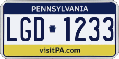 PA license plate LGD1233
