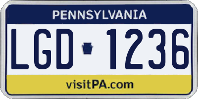 PA license plate LGD1236