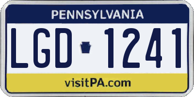 PA license plate LGD1241