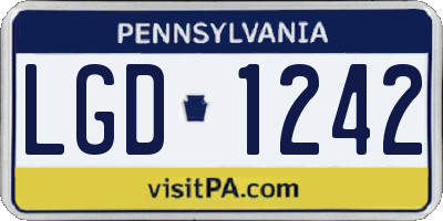 PA license plate LGD1242