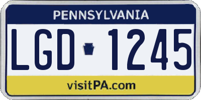 PA license plate LGD1245
