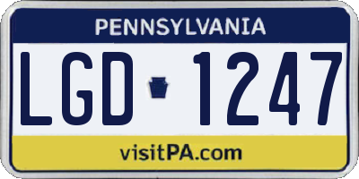 PA license plate LGD1247