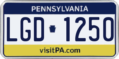 PA license plate LGD1250