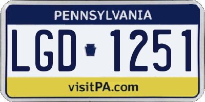 PA license plate LGD1251