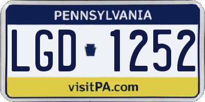 PA license plate LGD1252