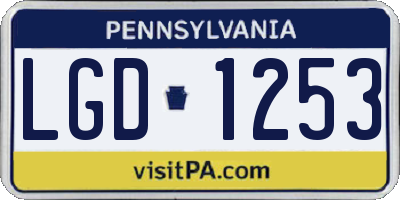 PA license plate LGD1253