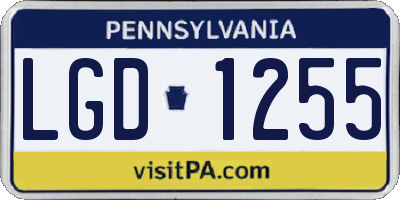 PA license plate LGD1255