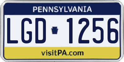 PA license plate LGD1256