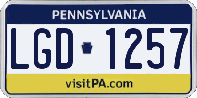PA license plate LGD1257