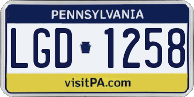 PA license plate LGD1258