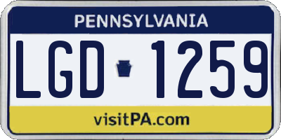PA license plate LGD1259