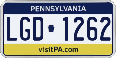 PA license plate LGD1262