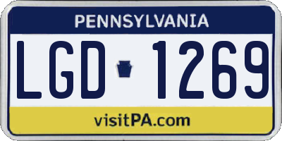 PA license plate LGD1269