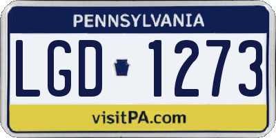 PA license plate LGD1273