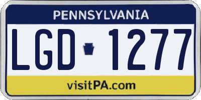 PA license plate LGD1277