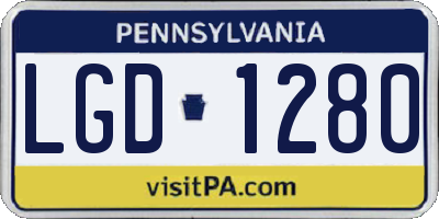 PA license plate LGD1280