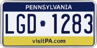 PA license plate LGD1283