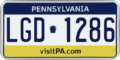 PA license plate LGD1286