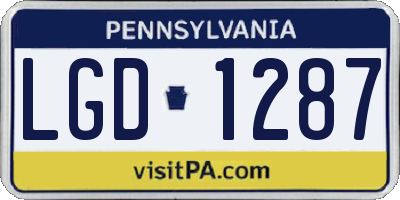 PA license plate LGD1287