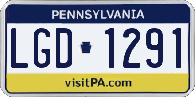 PA license plate LGD1291