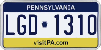 PA license plate LGD1310