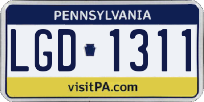 PA license plate LGD1311