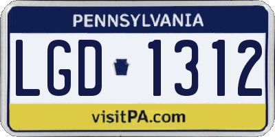 PA license plate LGD1312