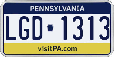 PA license plate LGD1313