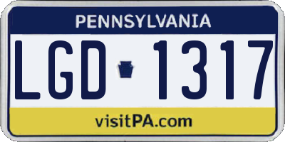 PA license plate LGD1317