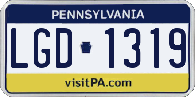 PA license plate LGD1319
