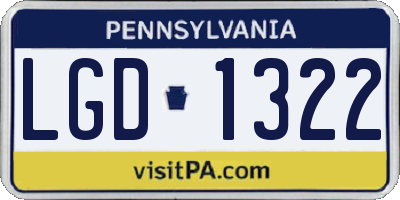 PA license plate LGD1322