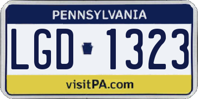 PA license plate LGD1323