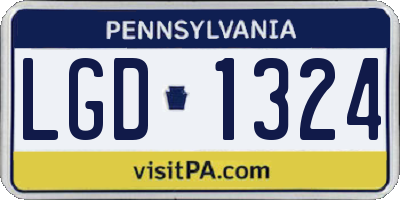 PA license plate LGD1324