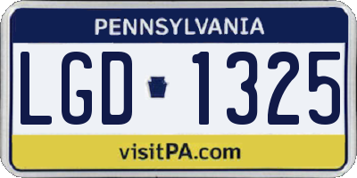 PA license plate LGD1325