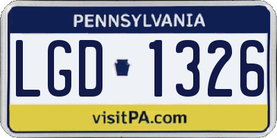 PA license plate LGD1326