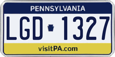 PA license plate LGD1327