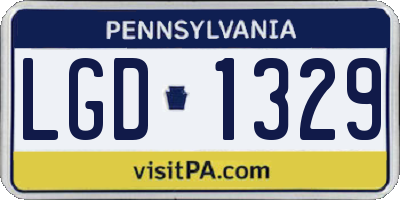 PA license plate LGD1329