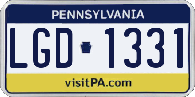 PA license plate LGD1331