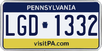 PA license plate LGD1332