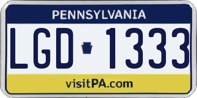 PA license plate LGD1333