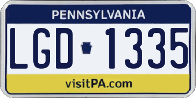 PA license plate LGD1335